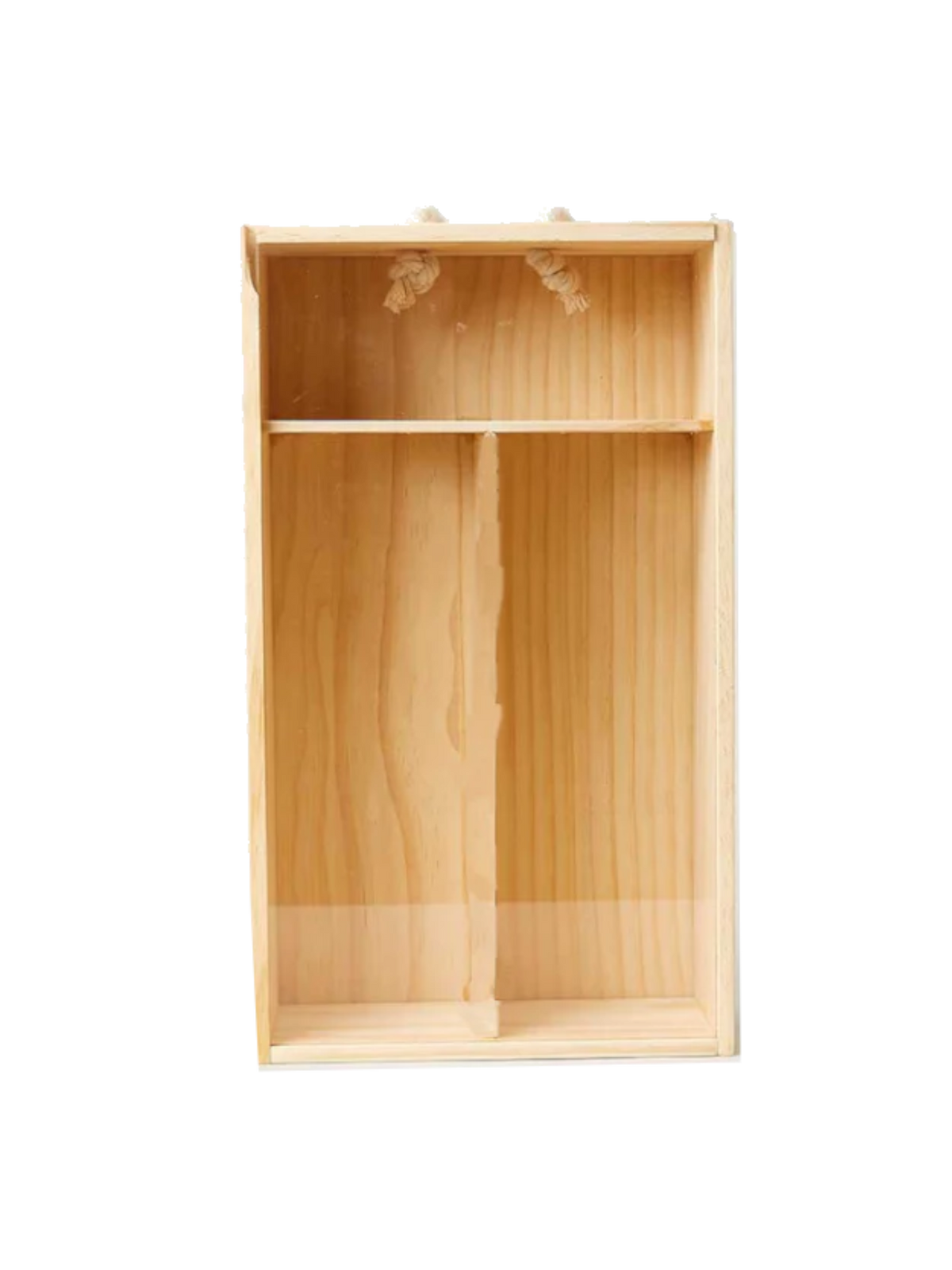 Wooden Gift Box with Rope Handle (2 Bottles)